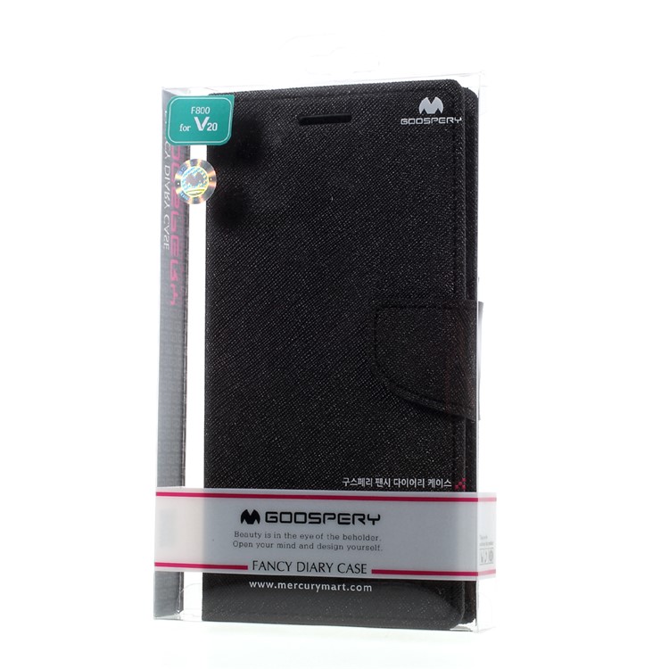 MERCURY GOOSPERY Fancy Diary Leather Wallet Stand Case for LG V20 - Black-10