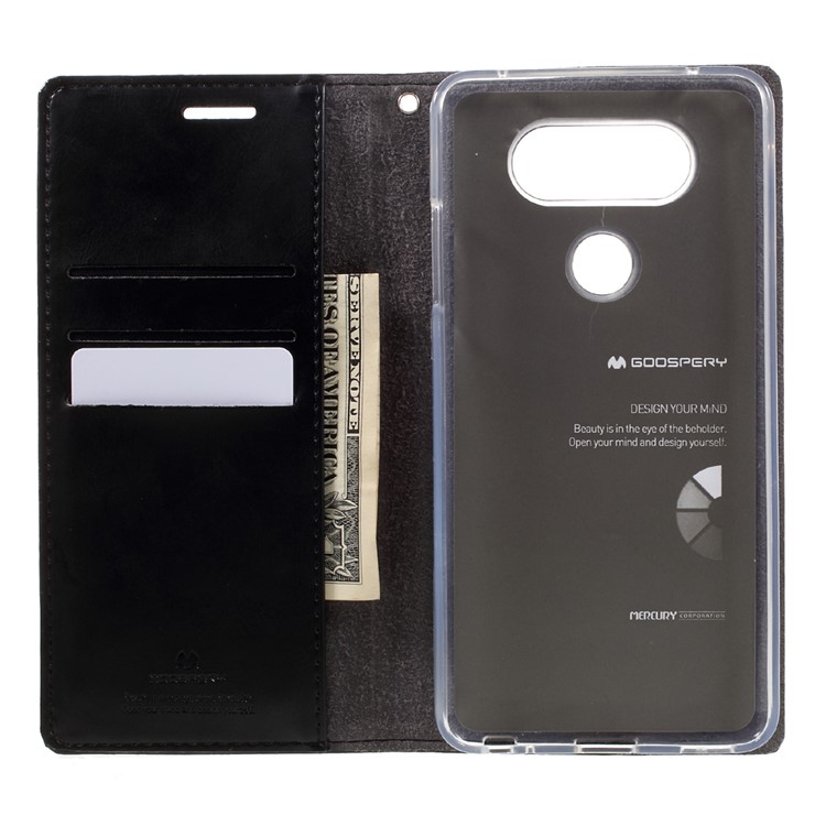 MERCURY GOOSPERY Blue Moon Leather Wallet Case for LG V20 - Black-6