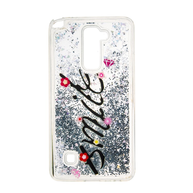 Dynamic Liquid Glitter Powder Quicksand TPU Phone Case for LG Stylus 2/G Stylo 2 LS775 - Silver / Smile-2