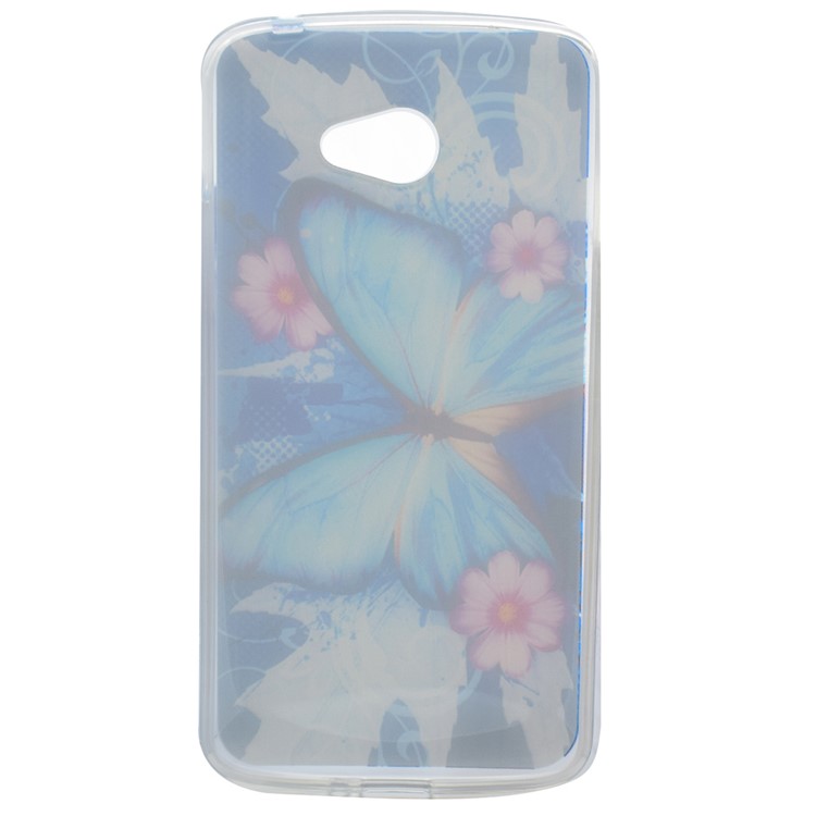 Pattern Printing Soft TPU Mobile Phone Case for LG K5 - Blue Butterfly and Flowers-4