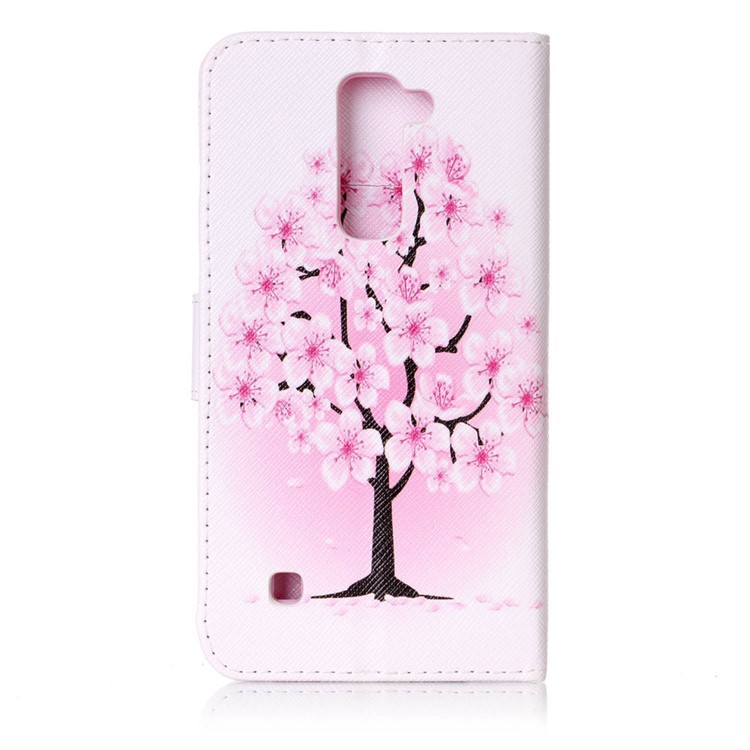 Patterned Leather Wallet Case with Strap for LG Stylus 2/G Stylo 2 LS775 - Pretty Plum Flower-2