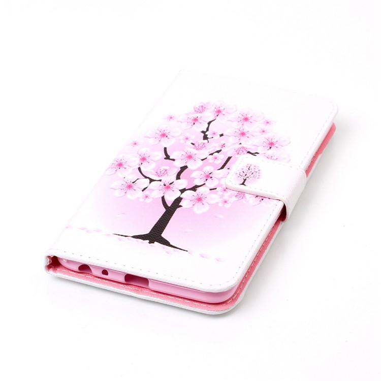 Patterned Leather Wallet Case with Strap for LG Stylus 2/G Stylo 2 LS775 - Pretty Plum Flower-5