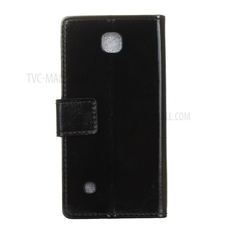 Crazy Horse Leather Wallet Case for LG K3 (4G) - Black-2