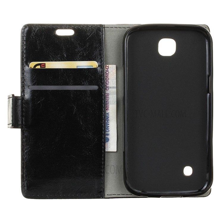 Crazy Horse Leather Wallet Case for LG K3 (4G) - Black-3
