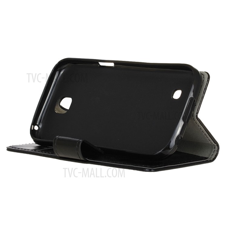 Crazy Horse Leather Wallet Case for LG K3 (4G) - Black-4