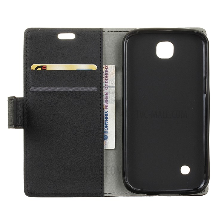 Wallet Leather Mobile Phone Stand Case for LG K3 (4G) - Black-3