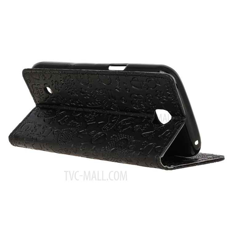 Cartoon Graffiti Wallet Leather Phone Stand Cover for LG K3 (4G Version) - Black-5