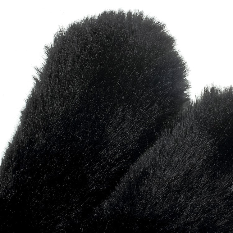 Rabbit Shape Fluffy Warm Fur TPU Kickstand Case for LG G5 / G5 SE - Black-7