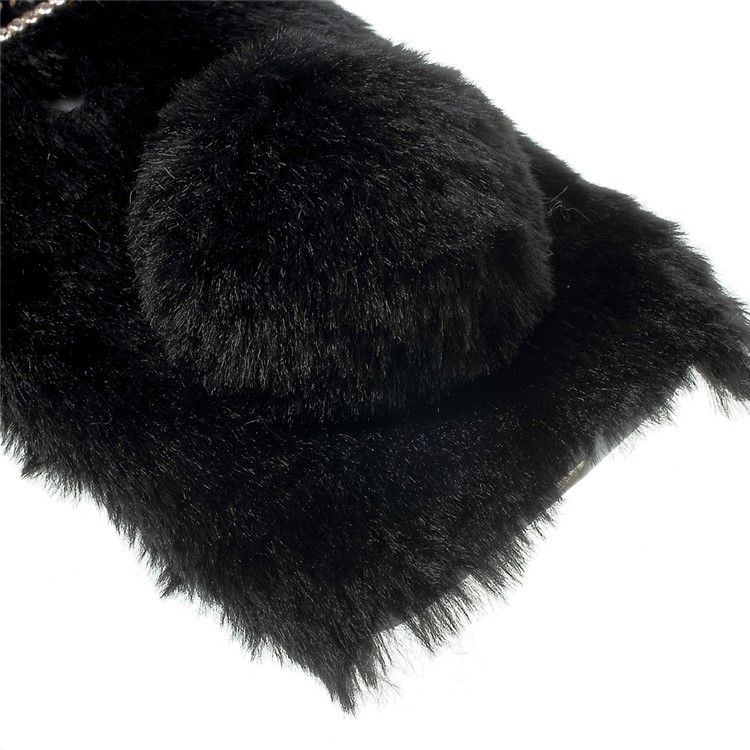 Rabbit Shape Fluffy Warm Fur TPU Kickstand Case for LG G5 / G5 SE - Black-8