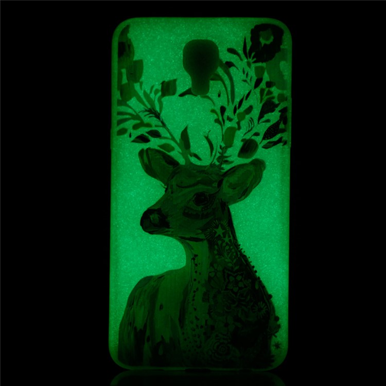 Noctilucent Patterned Phone Case TPU Cover for LG X Screen - Floral Deer Painting-3