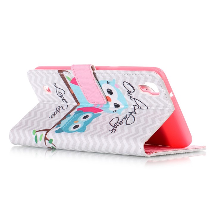 Patterned Leather Wallet Stand Mobile Case for LG X Power K220 K220DS - Owls on Branch-5