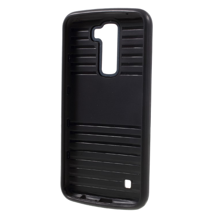 MOFI Brushed Hybrid Mobile Cover for LG K10 (TPU + PC) - Dark Blue-3