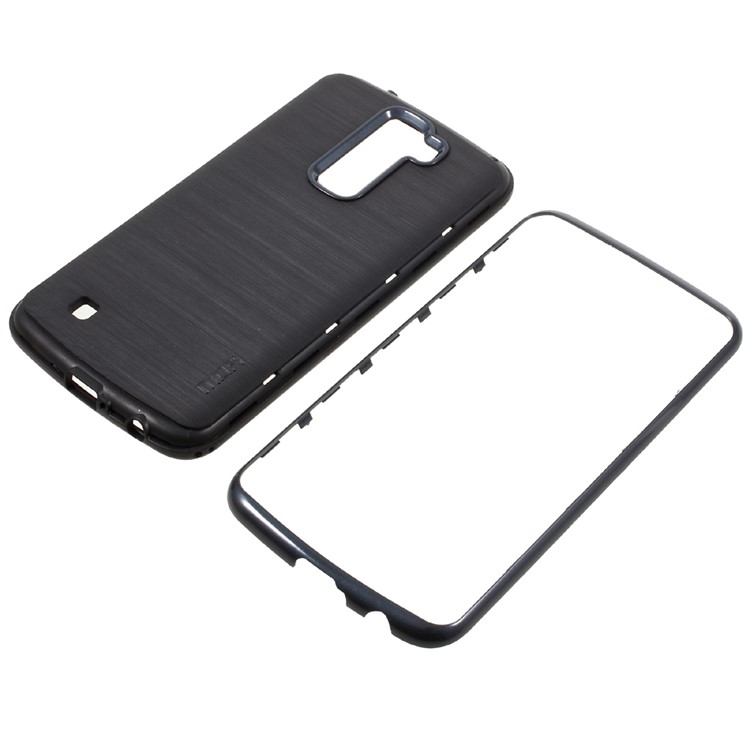 MOFI Brushed Hybrid Mobile Cover for LG K10 (TPU + PC) - Dark Blue-4