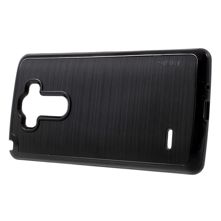 MOFI Brushed Hybrid Mobile Phone Case for LG G4 Stylus (TPU Back + PC Rim) - Black-3