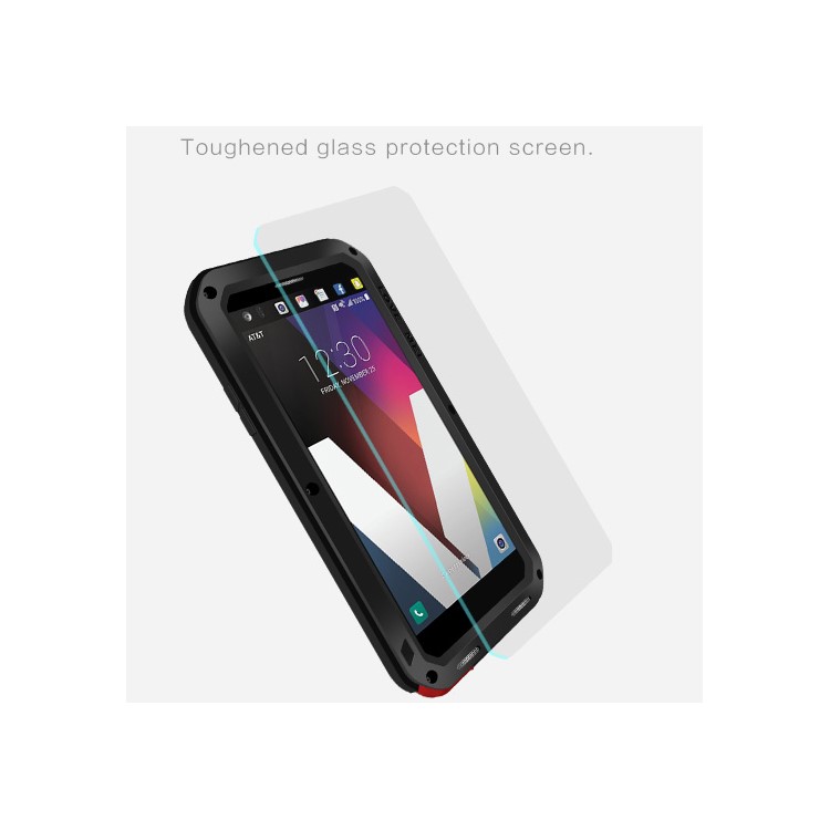 LOVE MEI Powerful Case for LG V20 Drop-proof Shockproof Dust-proof (Metal + Silicone + Tempered Glass) - Black-6