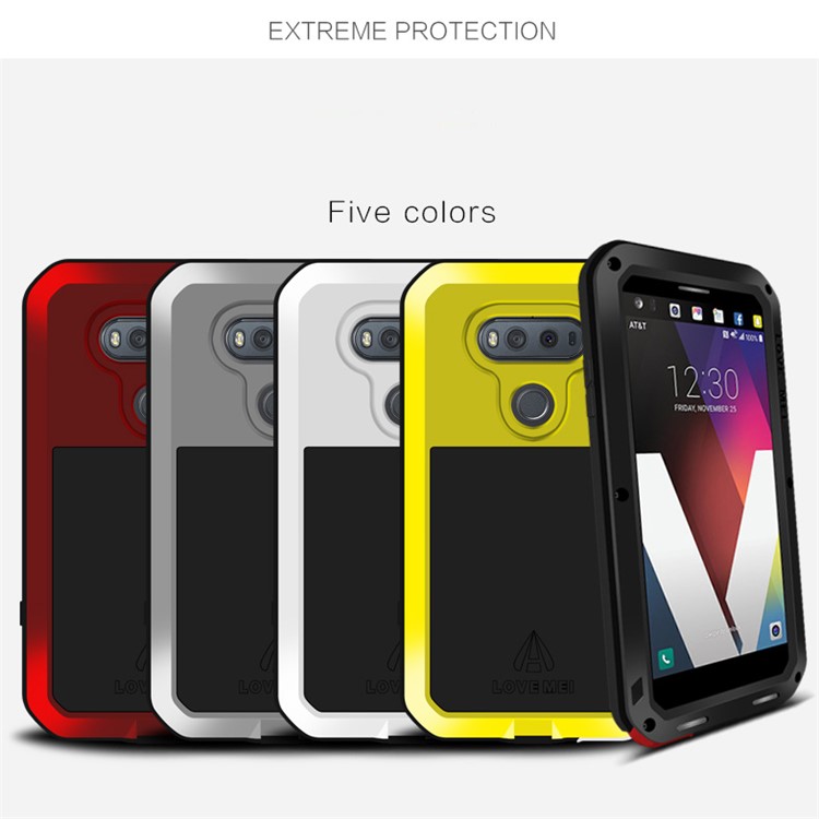 LOVE MEI for LG V20 Powerful Mobile Cover Shockproof Drop-proof Dust-proof (Metal + Silicone + Tempered Glass) - Silver-2