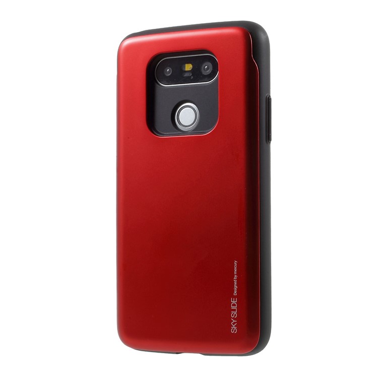 MERCURY GOOSPERY Sky Slide Hybrid Card Slot Phone Shell for LG G5/G5 SE (TPU + PC) - Red-3