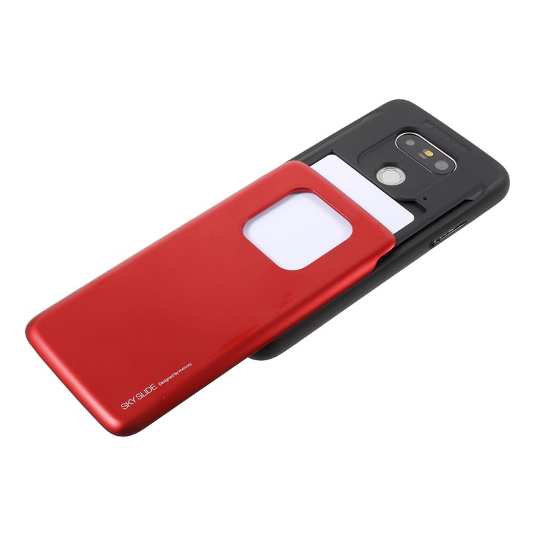 MERCURY GOOSPERY Sky Slide Hybrid Card Slot Phone Shell for LG G5/G5 SE (TPU + PC) - Red-4