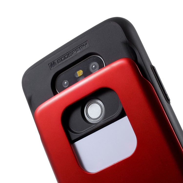 MERCURY GOOSPERY Sky Slide Hybrid Card Slot Phone Shell for LG G5/G5 SE (TPU + PC) - Red-5