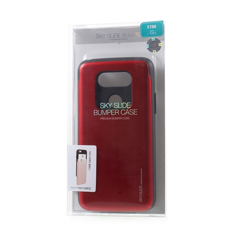 MERCURY GOOSPERY Sky Slide Hybrid Card Slot Phone Shell for LG G5/G5 SE (TPU + PC) - Red-7