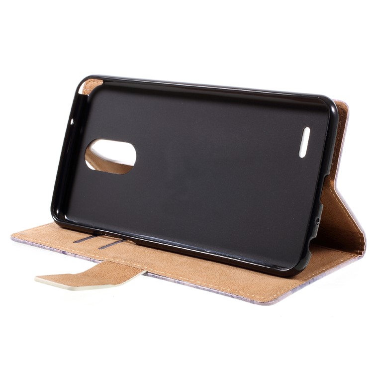 Patterned Leather Wallet Folio Phone Case for LG Stylus 3 - Cat Wearing Hat-4