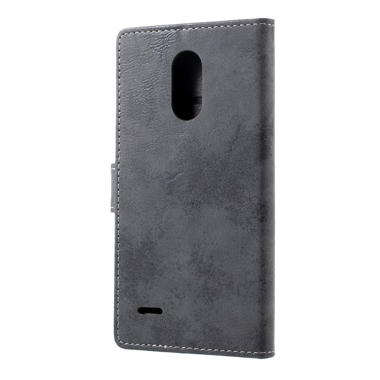 For LG Stylus 3 Vintage Wallet Leather Cell Phone Case - Grey-3