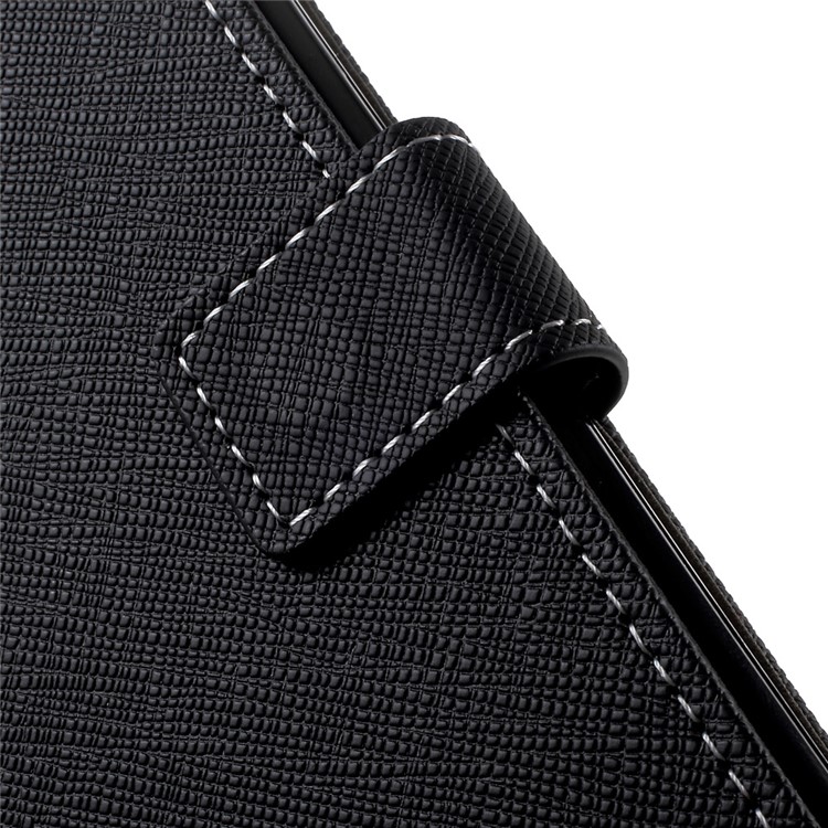 Cross Pattern Leather Wallet Flip Stand Case for LG Stylus 3 - Black-8