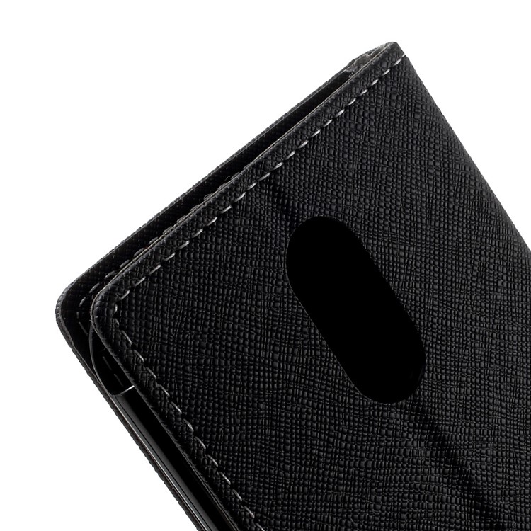Cross Pattern Leather Wallet Flip Stand Case for LG Stylus 3 - Black-9