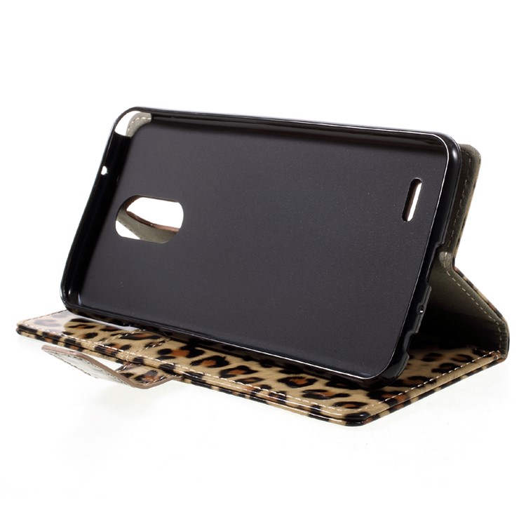 Leopard Pattern Leather Wallet Stand Case for LG Stylus 3-4