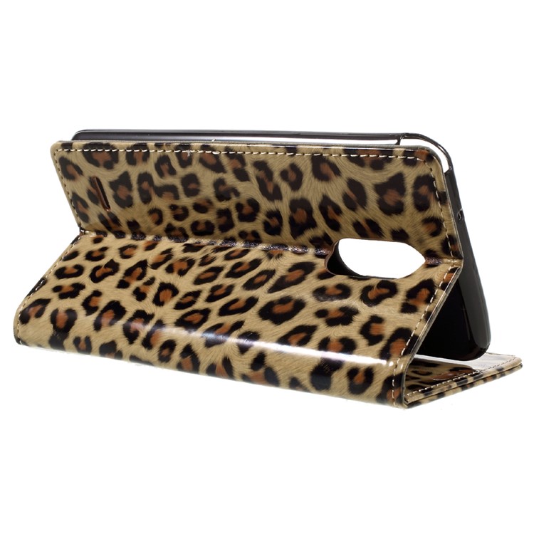 Leopard Pattern Leather Wallet Stand Case for LG Stylus 3-5