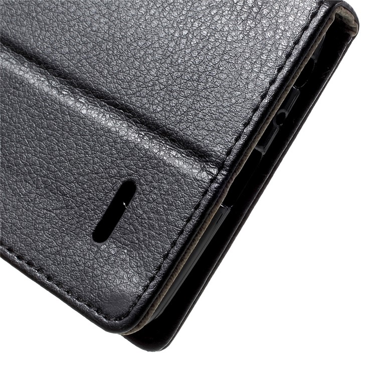 Litchi Grain Flip Phone Case Leather Stand Wallet for LG Stylus 3 - Black-10
