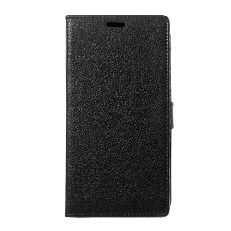 Litchi Grain Flip Phone Case Leather Stand Wallet for LG Stylus 3 - Black-2