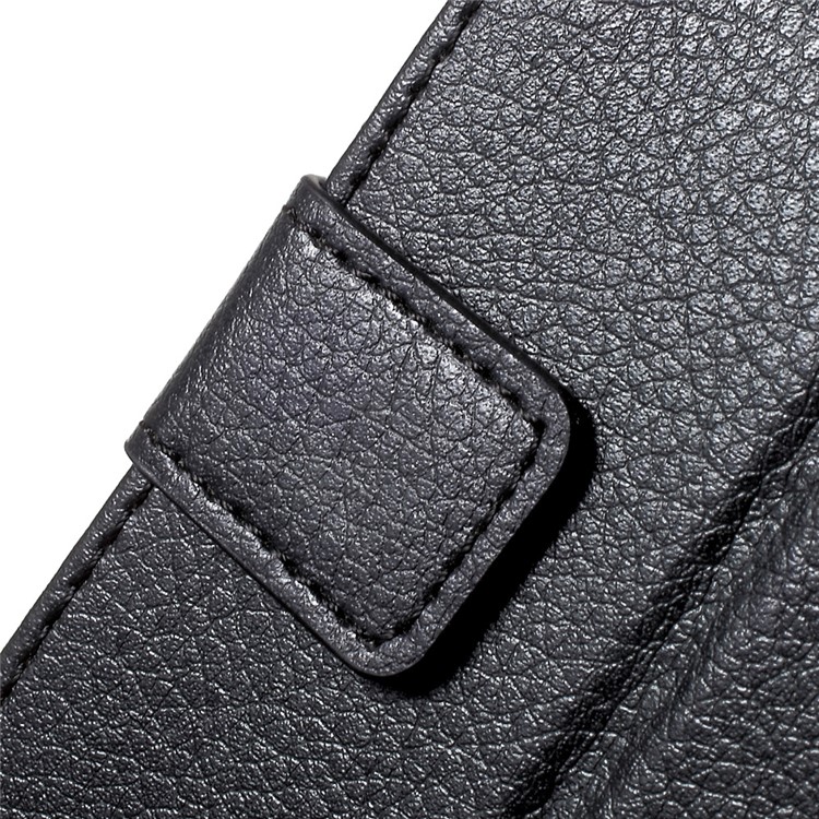 Litchi Grain Flip Phone Case Leather Stand Wallet for LG Stylus 3 - Black-8