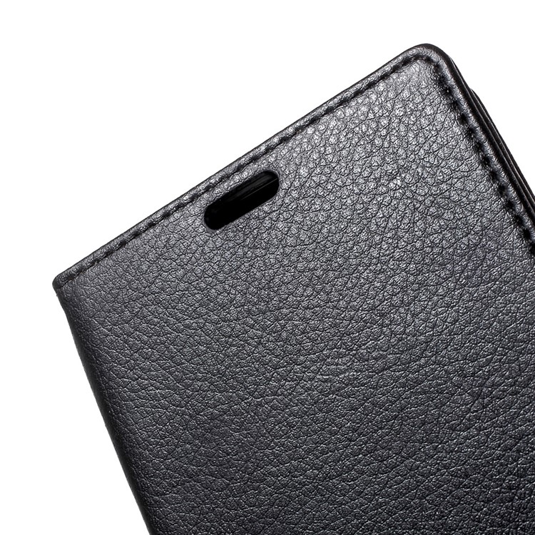 Litchi Grain Flip Phone Case Leather Stand Wallet for LG Stylus 3 - Black-9