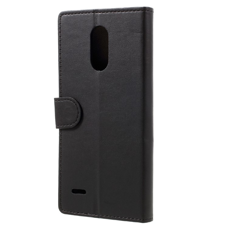 Folio Leather Wallet Stand Phone Case for LG Stylus 3 - Black-2