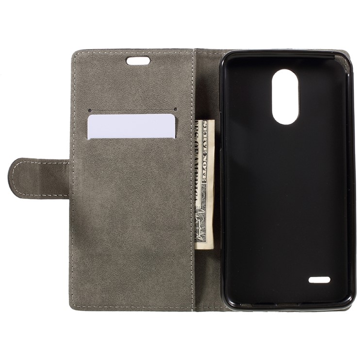 Folio Leather Wallet Stand Phone Case for LG Stylus 3 - Black-6