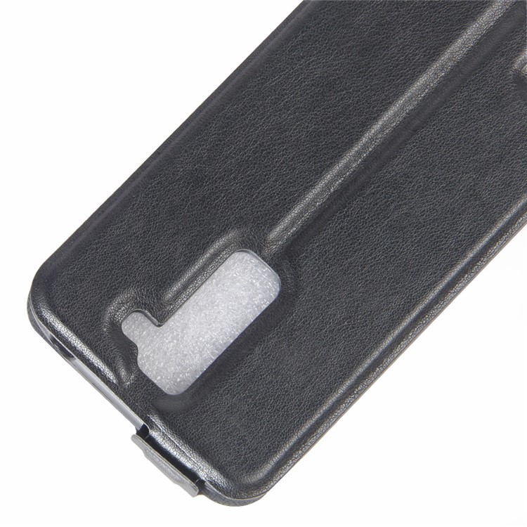 Vertical Flip Case Crazy Horse Leather ID Card/Photo Slot Cover for LG K7 Russian Version - Black-3