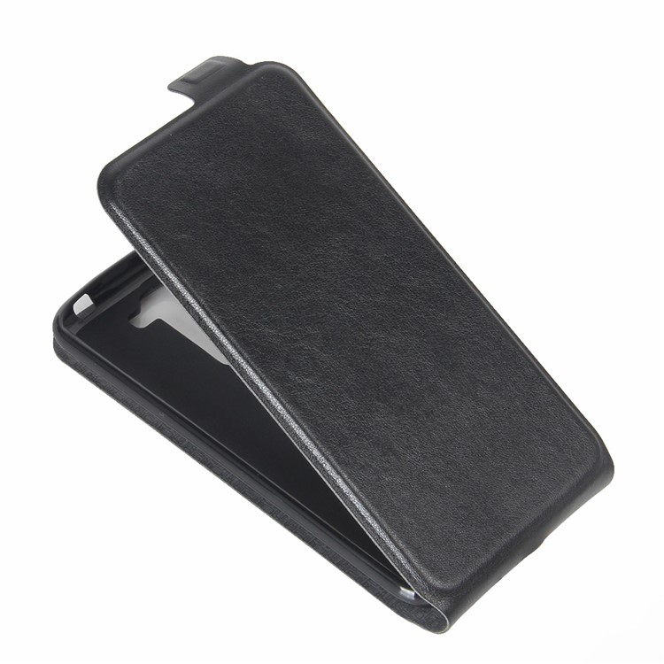 Vertical Flip Case Crazy Horse Leather ID Card/Photo Slot Cover for LG K7 Russian Version - Black-4