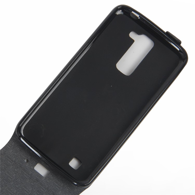 Vertical Flip Case Crazy Horse Leather ID Card/Photo Slot Cover for LG K7 Russian Version - Black-5