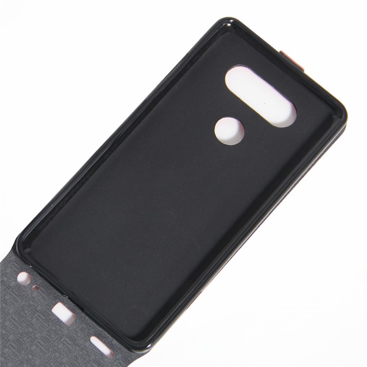 Crazy Horse Vertical Leather Photo Slot Case for LG V34 - Black-2