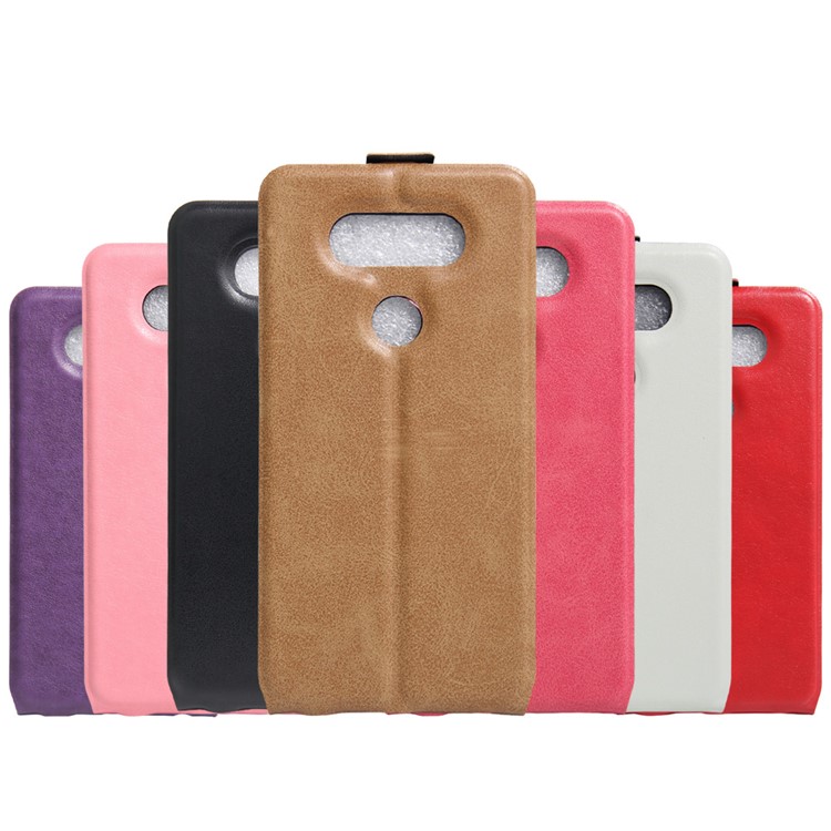 Crazy Horse Vertical Leather Photo Slot Case for LG V34 - Black-6