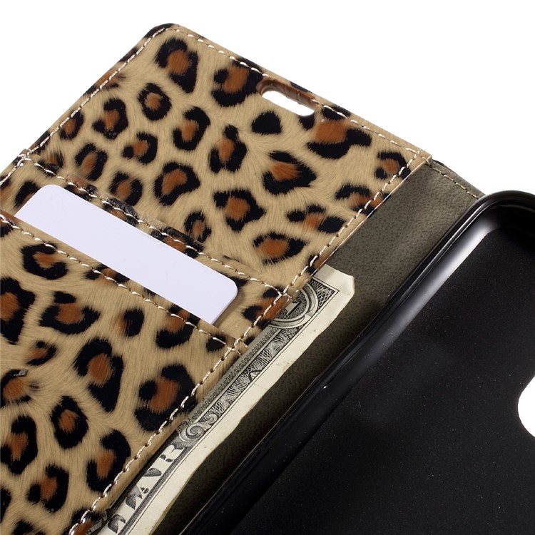 For LG V5 Leopard Wallet Leather Case Cover with Stand-7