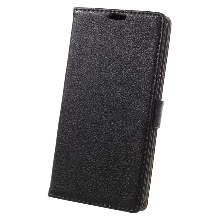 For LG V5 Litchi Texture Flip Stand Wallet Leather Cover Case - Black-3