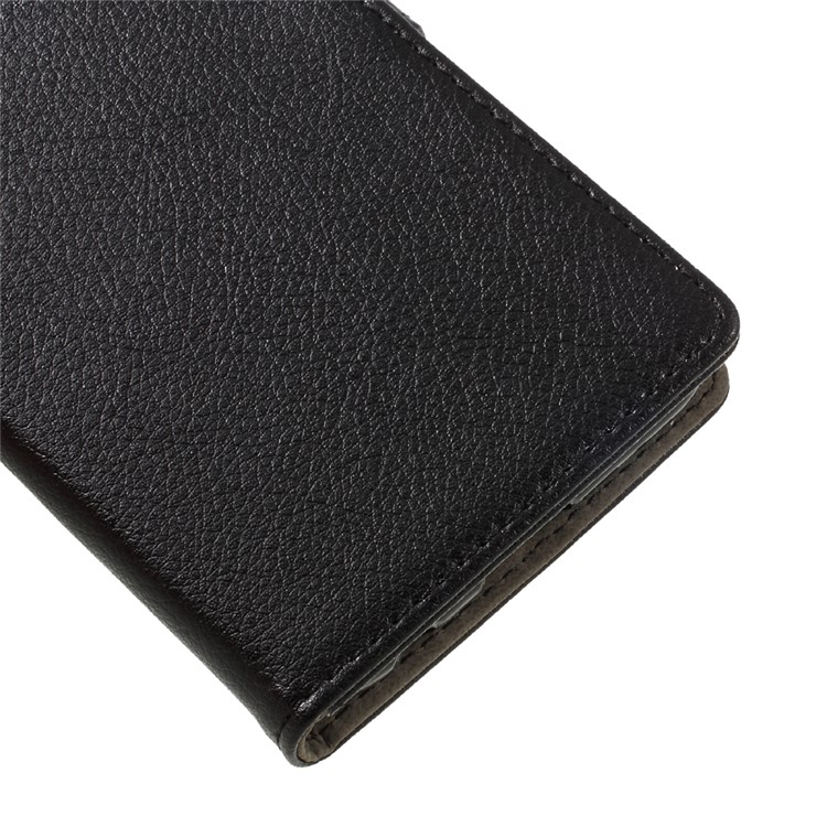 For LG V5 Litchi Texture Flip Stand Wallet Leather Cover Case - Black-7