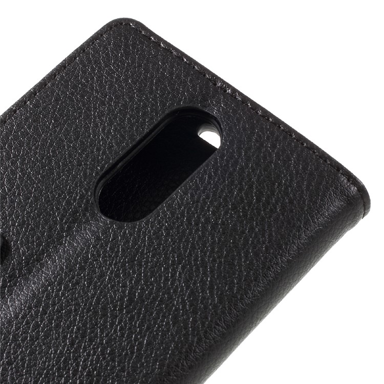 For LG V5 Litchi Texture Flip Stand Wallet Leather Cover Case - Black-8