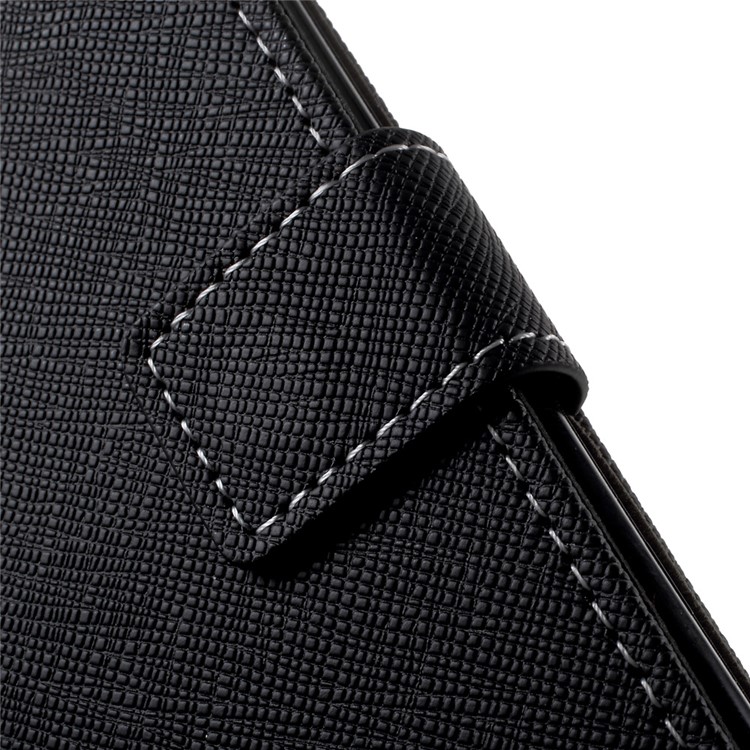 For LG V5 Magnetic Flip Stand Leather Wallet Case Cross Texture - Black-7