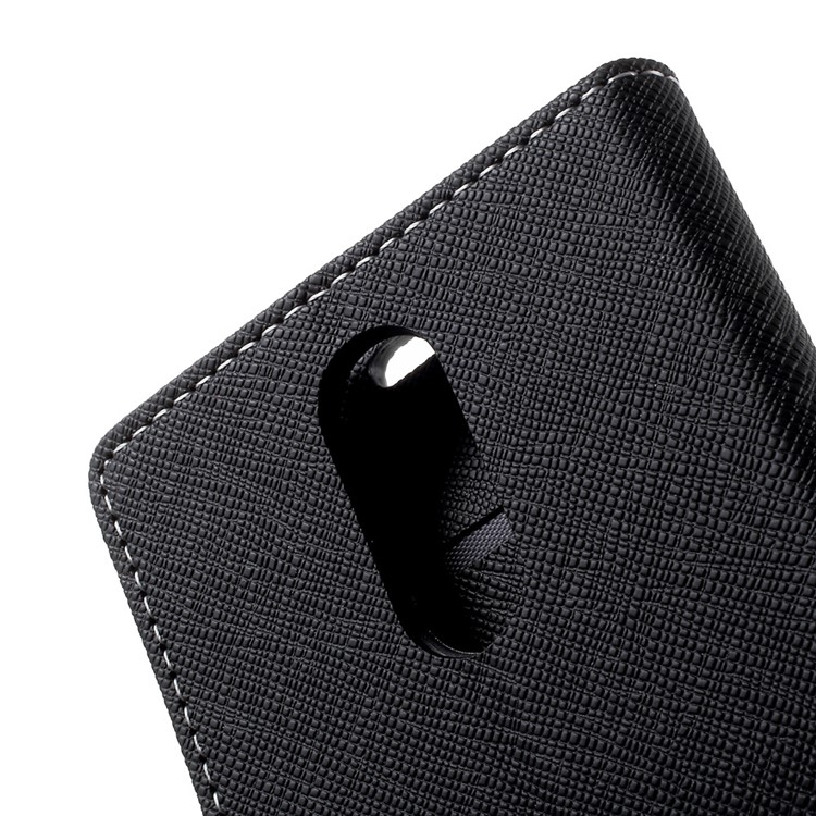 For LG V5 Magnetic Flip Stand Leather Wallet Case Cross Texture - Black-8