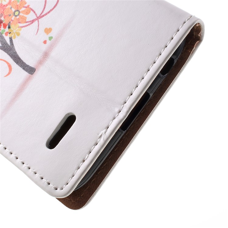 Pattern Printing Phone Case Leather Stand Wallet for LG V5 - Colorful Flowers Tree-7