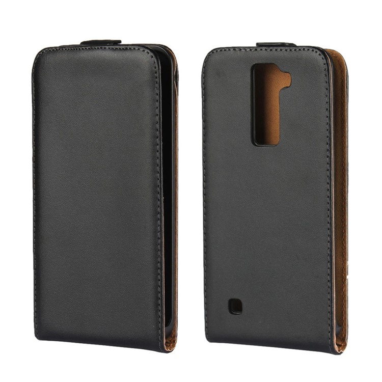 Vertical Flip Split Leather Cell Phone Case for LG K8 - Black-1