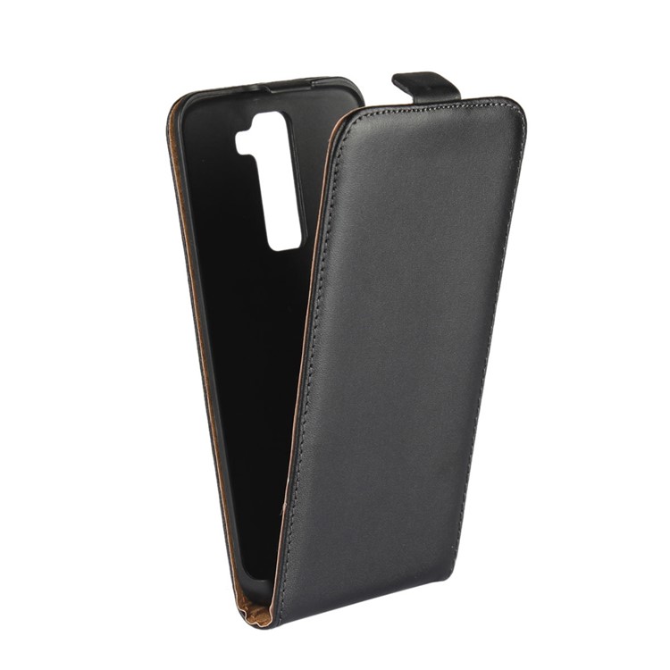 Vertical Flip Split Leather Cell Phone Case for LG K8 - Black-2